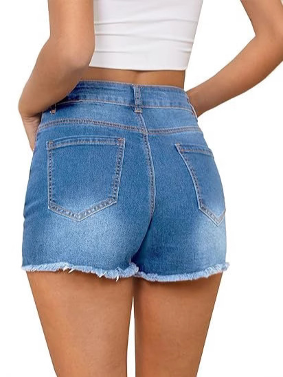 Casual Vintage Denim Shorts Hi - Shorts Denim Frayed avaliação e preço