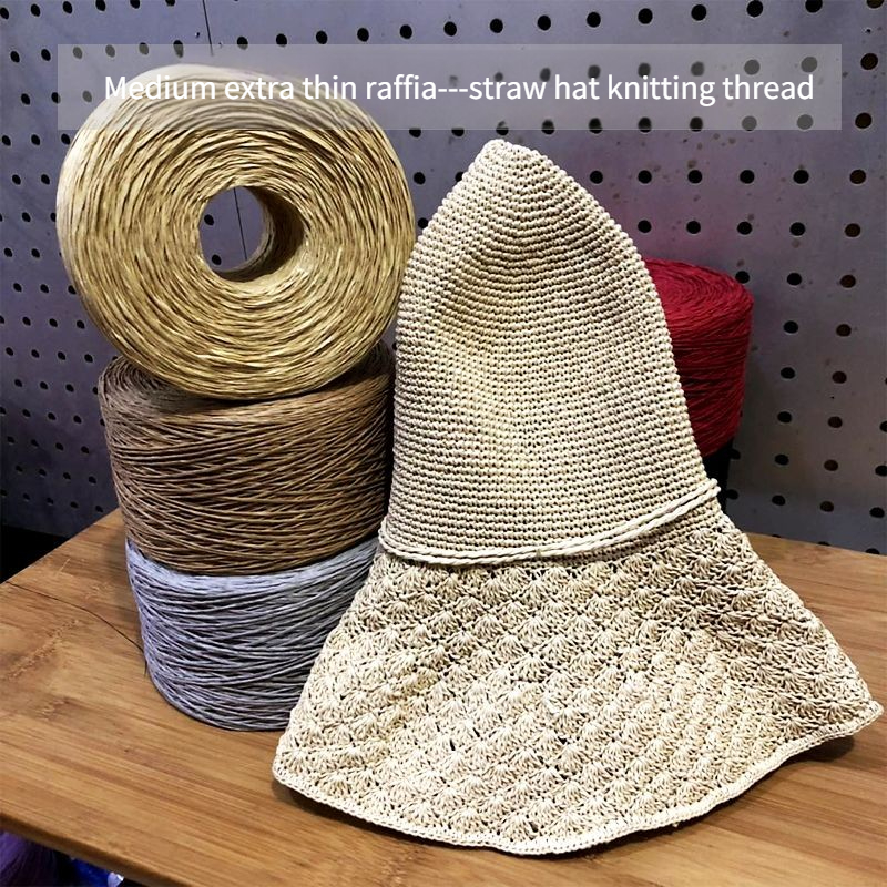 250g/pcs Thin Flat Raffia Yarn - Crochet Bag Raffia avaliação e preço