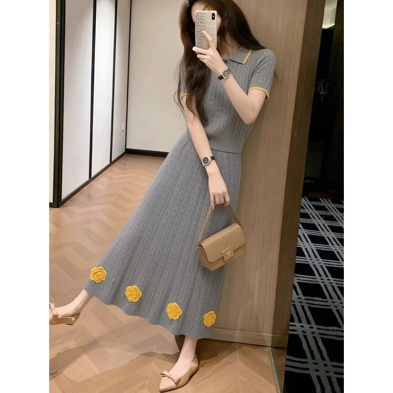 Women's Floral Knit Two Piece  - Midi Skirt Floral avaliação e preço
