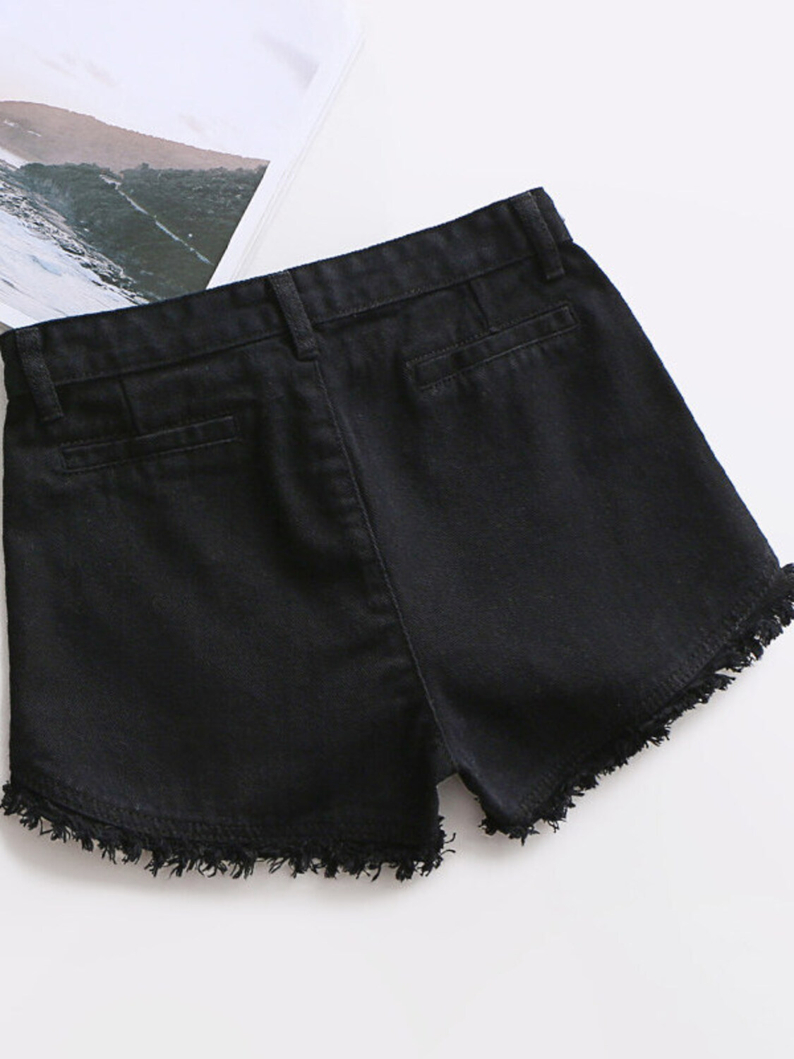 Women's High Waist Denim Short - Shorts Denim Frayed avaliação e preço
