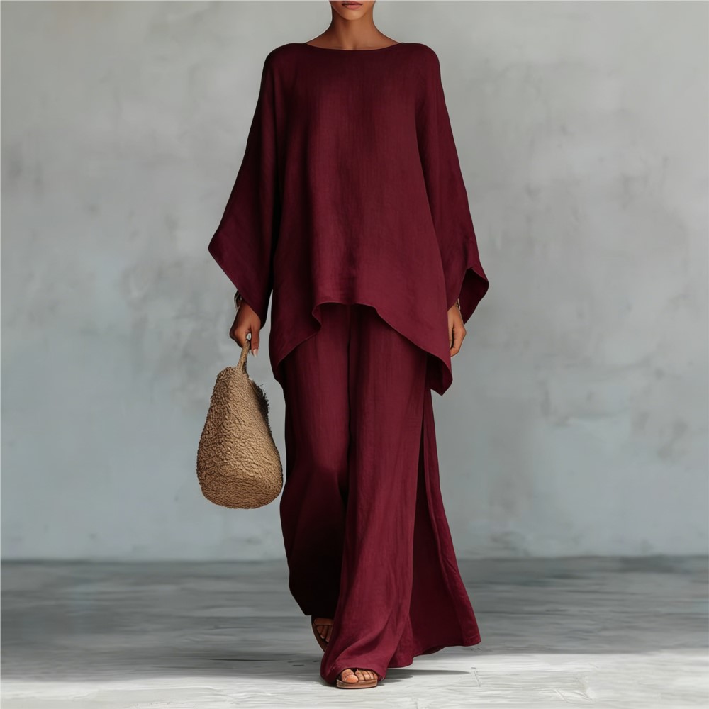 Fashion Linen Loose Long-sleev - Linen Pant Wide avaliação e preço