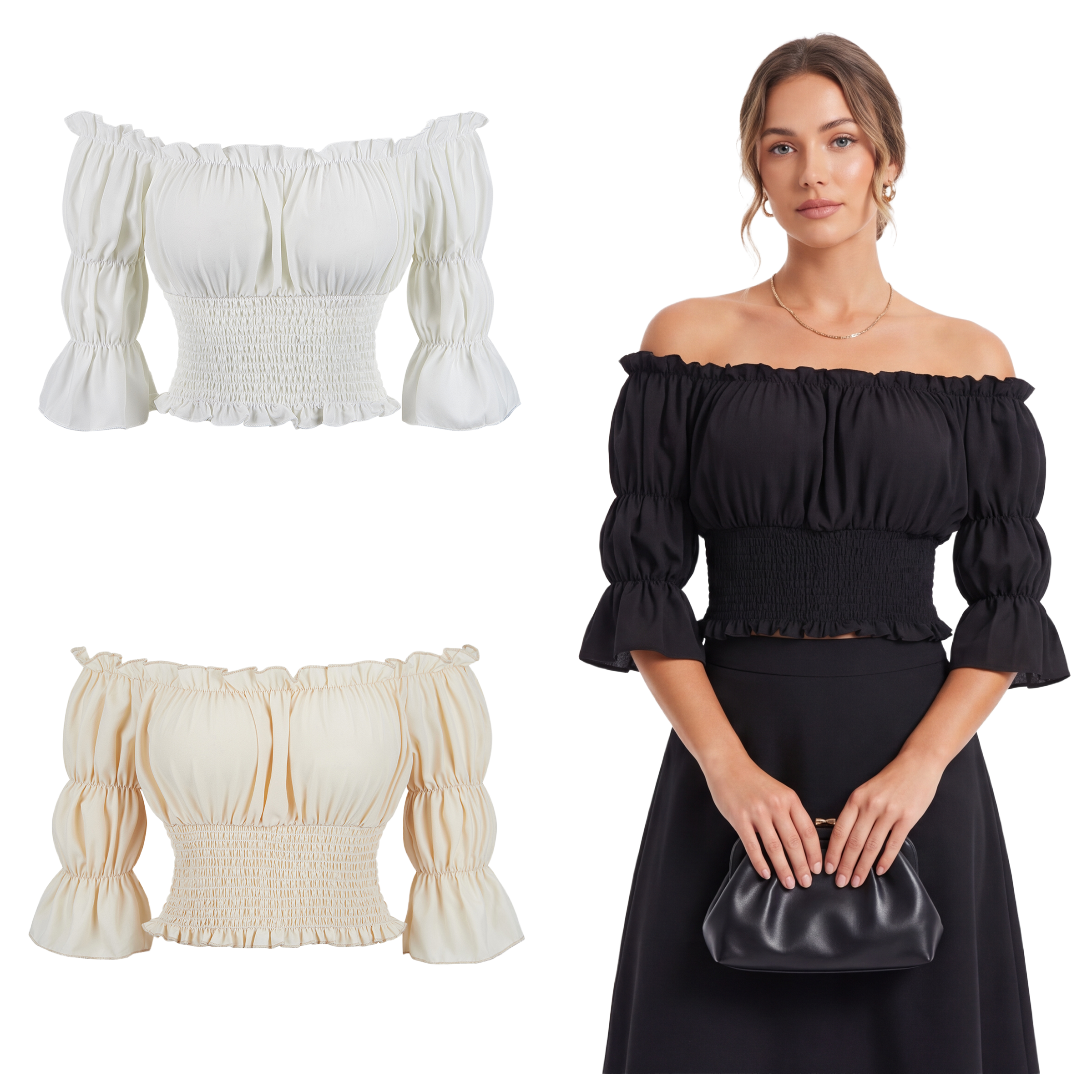 Renaissance Blouse Women Top w - Blouse Off Shoulder avaliação e preço