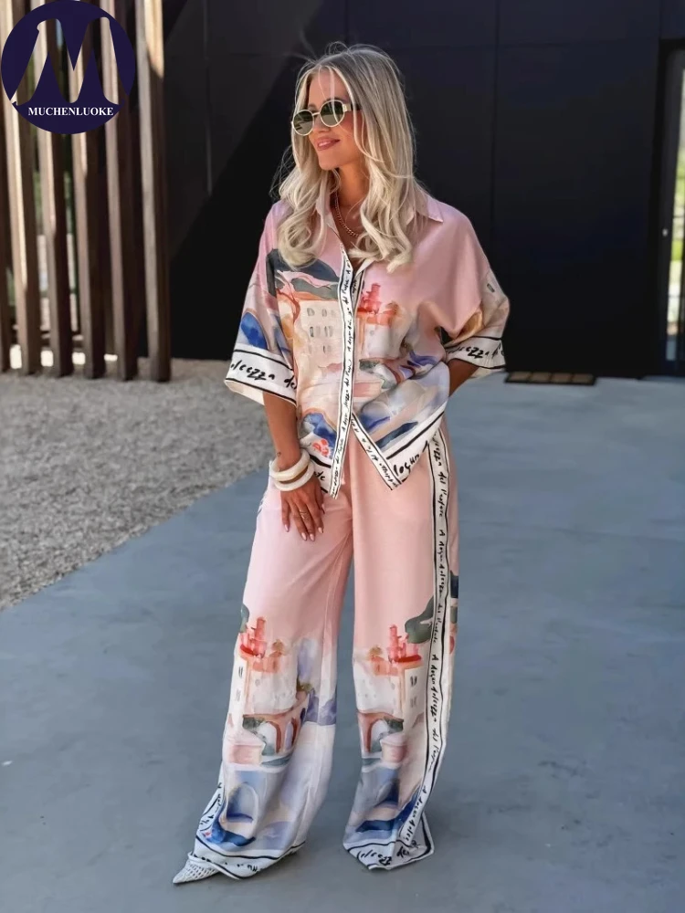 2 Pieces Set for Woman Summer  - Linen Pant Wide avaliação e preço