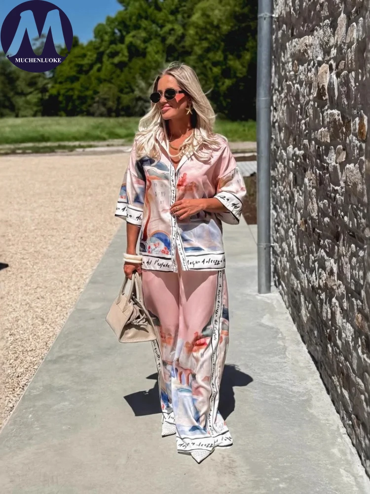 2 Pieces Set for Woman Summer  - Linen Pant Wide avaliação e preço