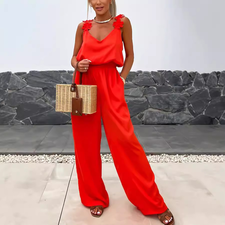 Casual Jumpsuit Strappy Sleeve - Jumpsuit Linen Relaxed avaliação e preço