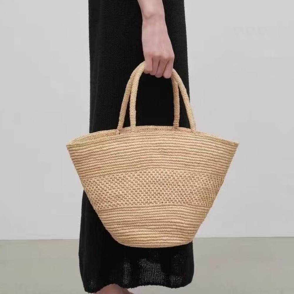 Large Capacity Raffia Straw Ba - Crochet Bag Raffia avaliação e preço
