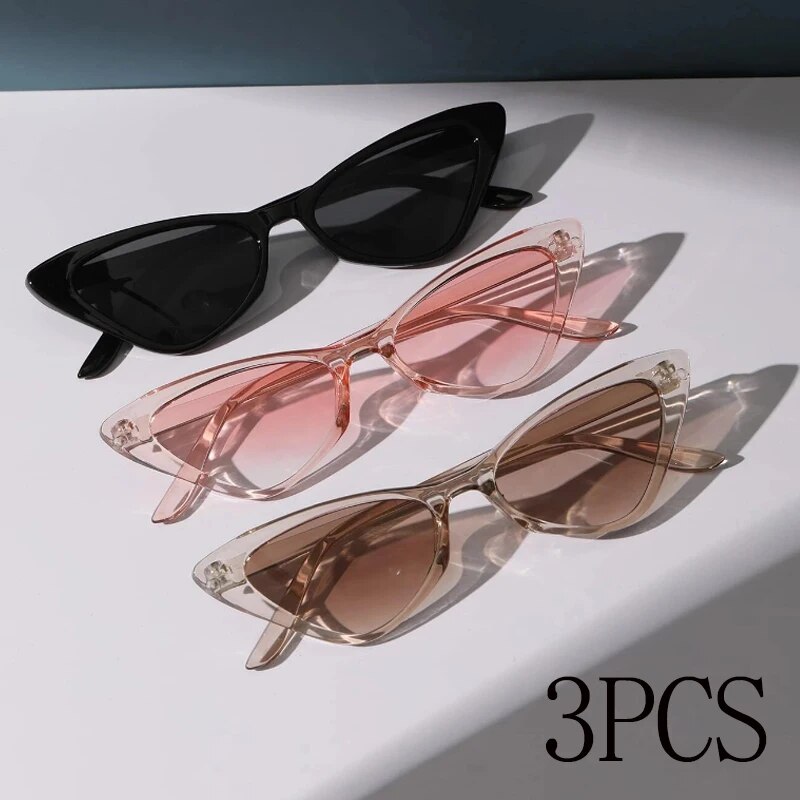 3 Pairs Per Set Small Cat Eye  - Sunglasses Cat Eye avaliação e preço