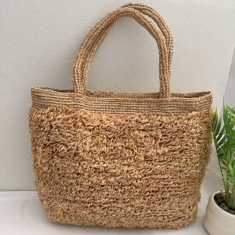 Raffia Hand-crocheted Shoulder - Crochet Bag Raffia avaliação e preço