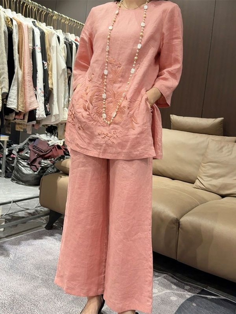 High-End Lightweight Cotton Li - Linen Pant Wide avaliação e preço