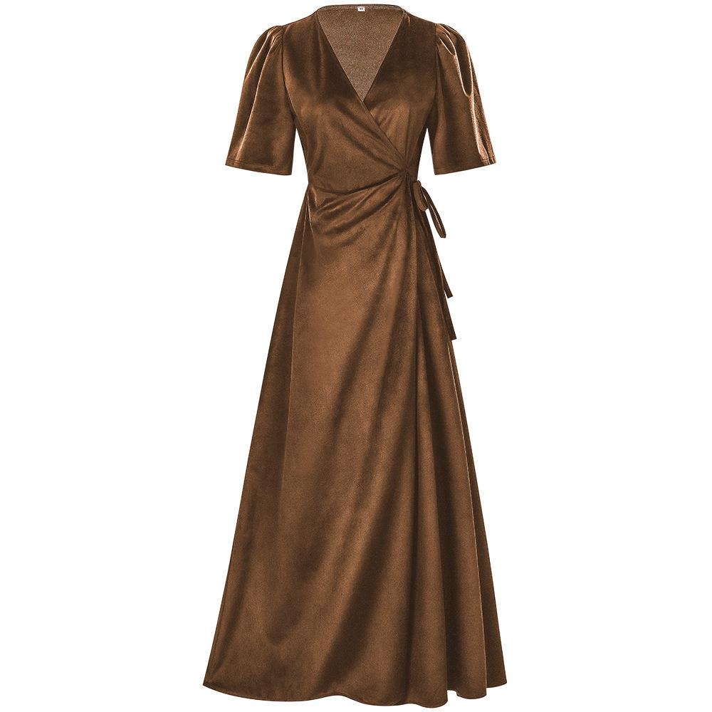 Ladies Long V-Neck Wrap Slim P - Linen Dress Wrap avaliação e preço