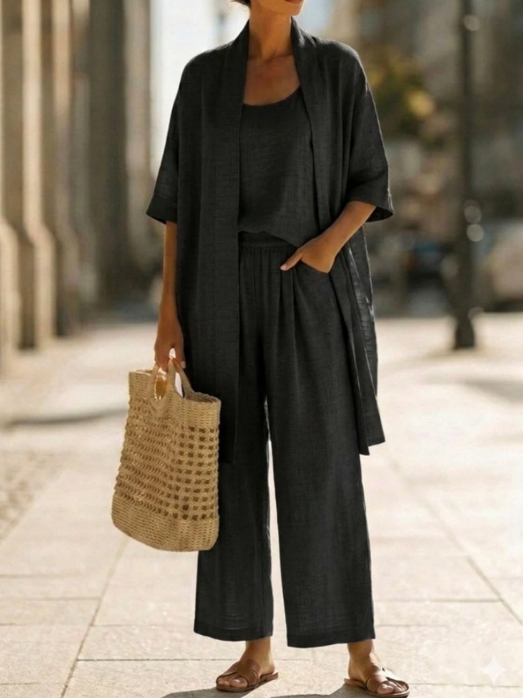 Casual Solid Cotton Linen Loos - Linen Pant Wide avaliação e preço