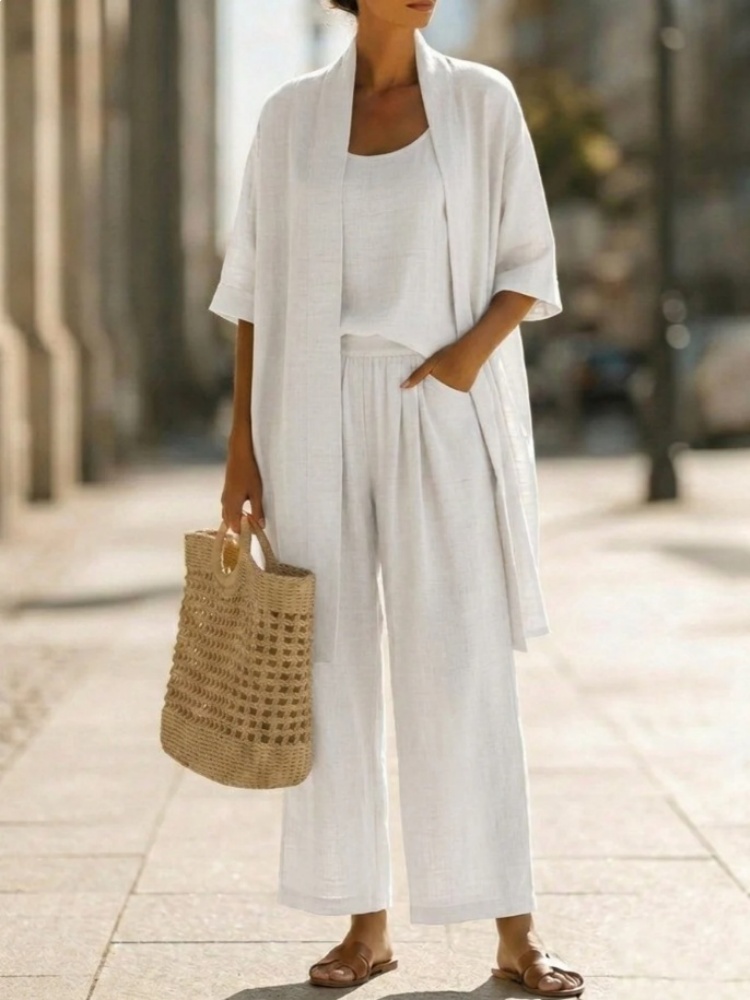 Casual Solid Cotton Linen Loos - Linen Pant Wide avaliação e preço