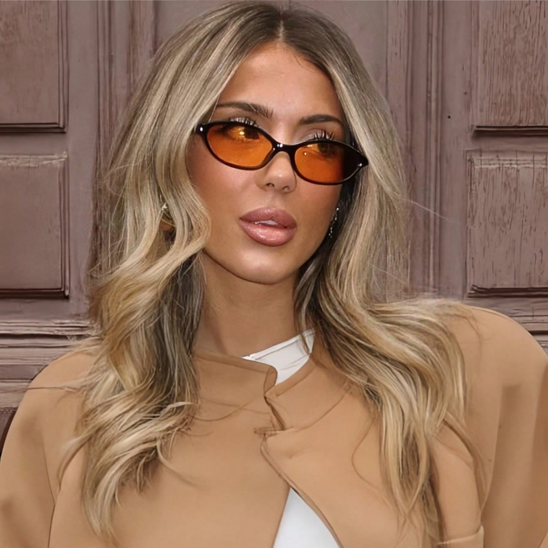 Retro Oval Frame Sunglasses Fa - Sunglasses Cat Eye avaliação e preço