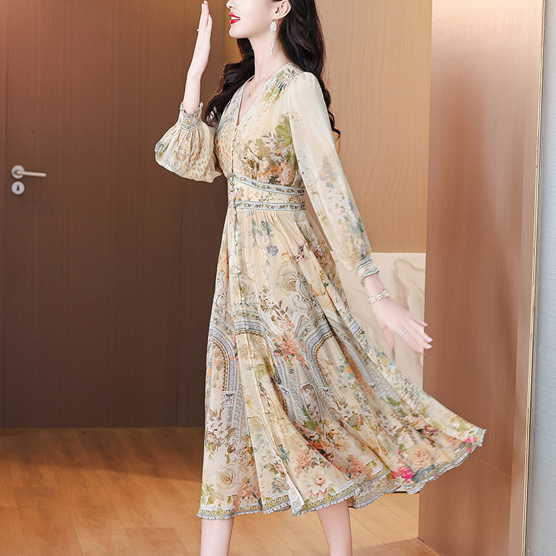 Summer Luxury Silk Floral Beac - Midi Skirt Floral avaliação e preço