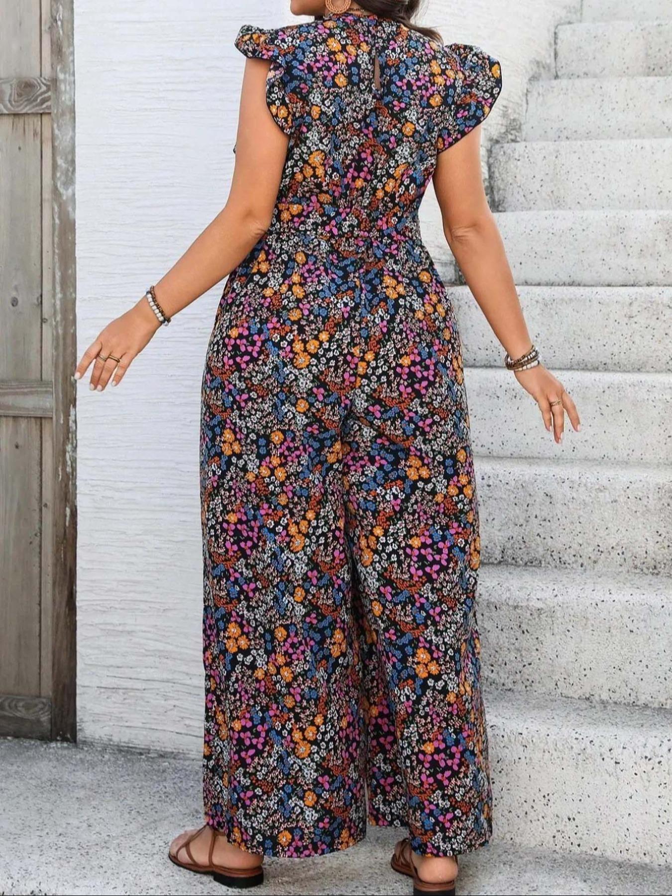 【Plus Size】 Floral Print Tie S - Romper Floral Print avaliação e preço