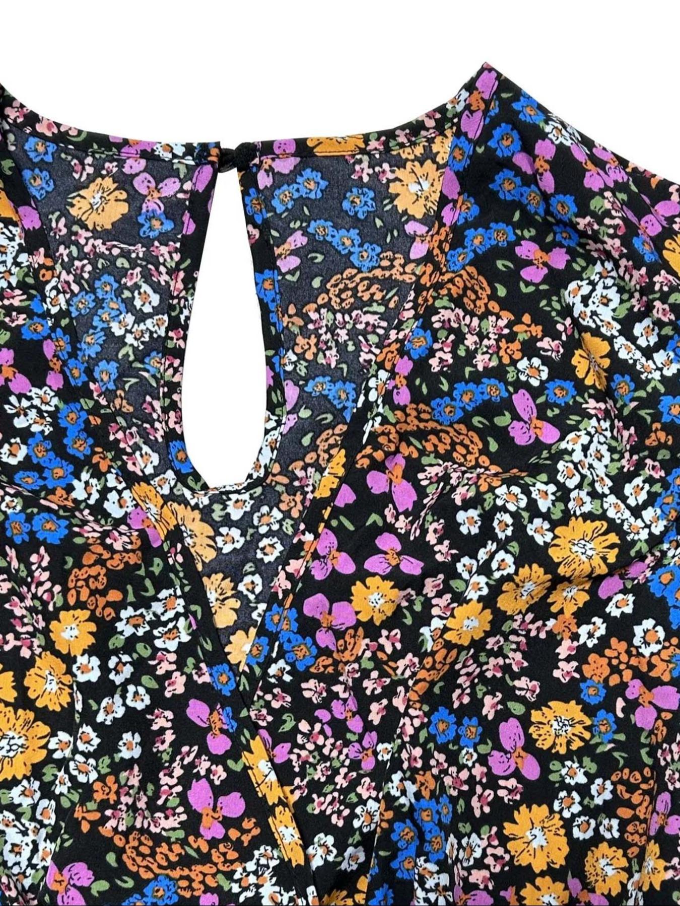 【Plus Size】 Floral Print Tie S - Romper Floral Print avaliação e preço