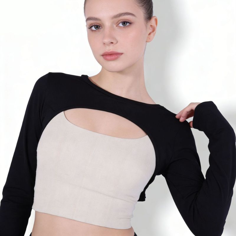 Modal Ice Silk Arm Sleeves Ult - Crop Top Crochet avaliação e preço