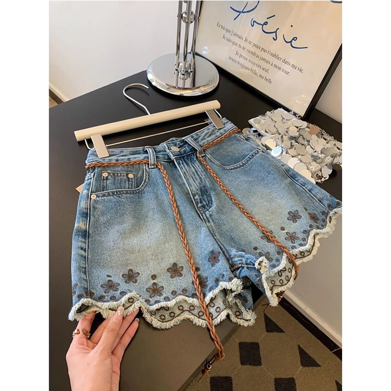 Breathable Vintage Denim Short - Shorts Denim Frayed avaliação e preço