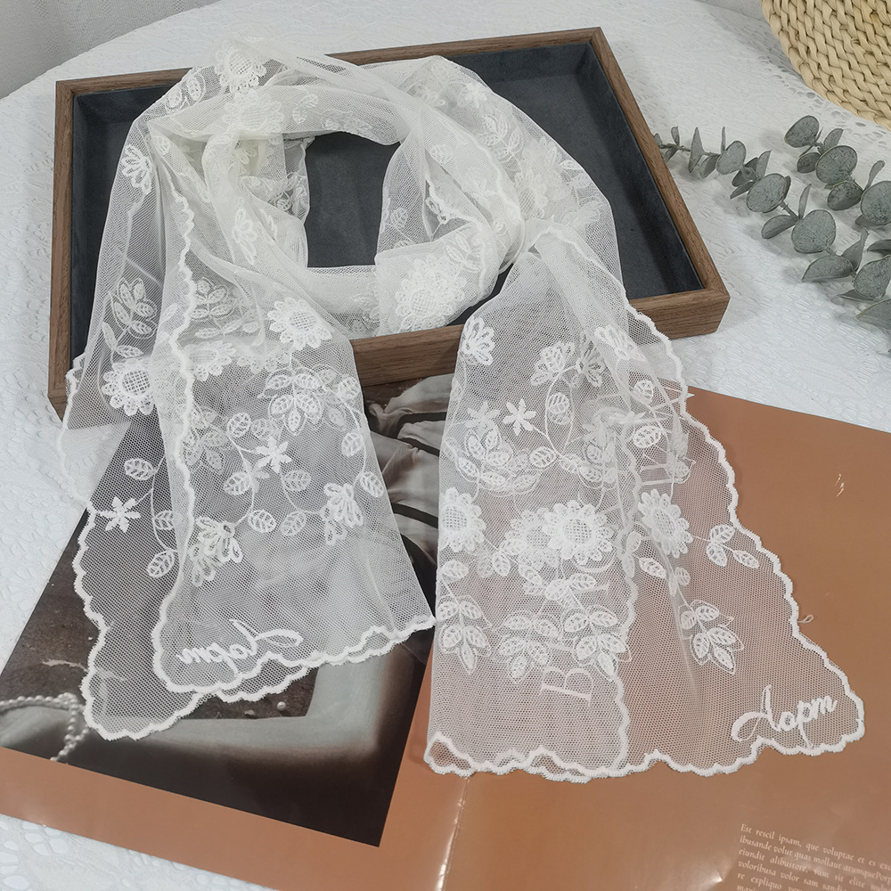 Lace Sunflower Silk Scarf Fair - Headband Summer Knit avaliação e preço