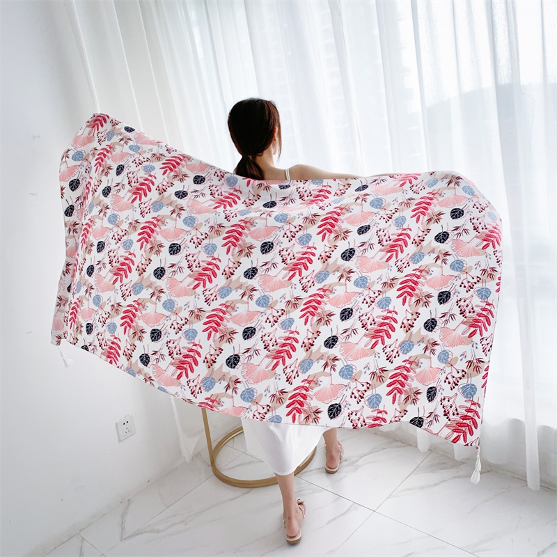 90x185cm Cotton Linen Print Su - Linen Dress Wrap avaliação e preço