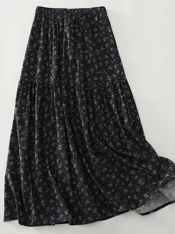 High Waist Floral Print Midi S - Midi Skirt Floral avaliação e preço